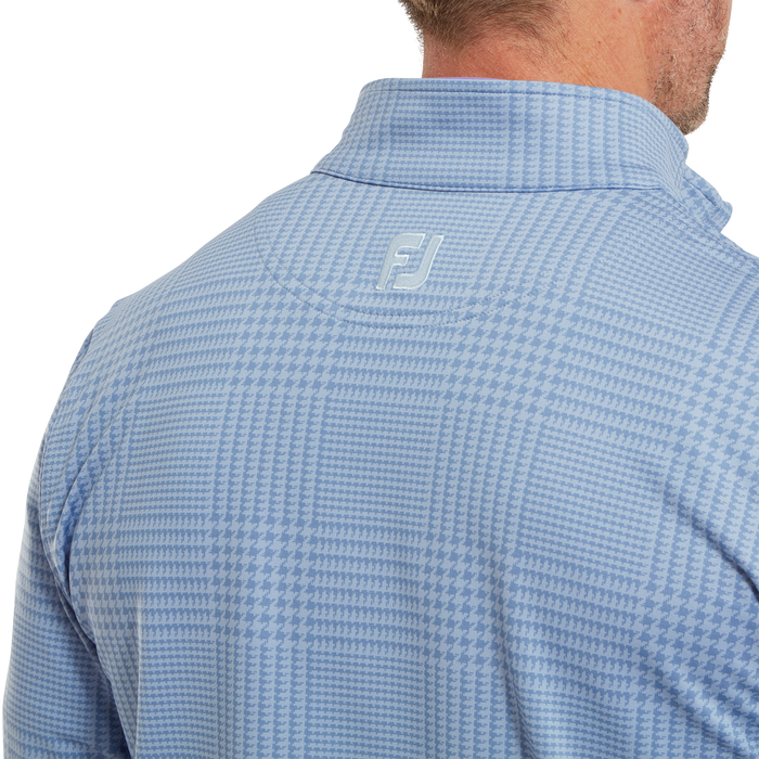 FootJoy Glen Plaid Print Chill-Out Golf Pullover - Storm