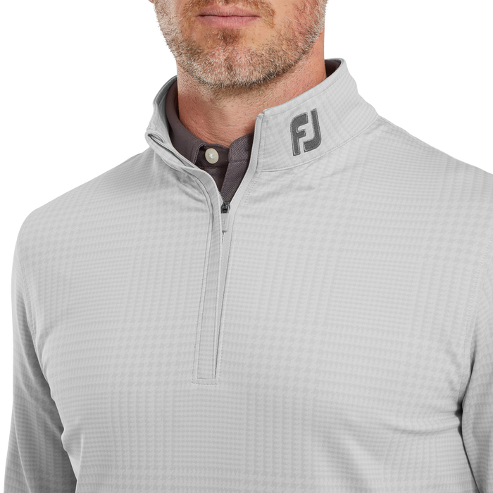 FootJoy Glen Plaid Print Chill-Out Golf Pullover - Grey