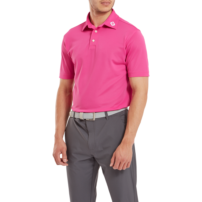 FootJoy Stretch Pique Solid Golf Shirt - Hot Pink