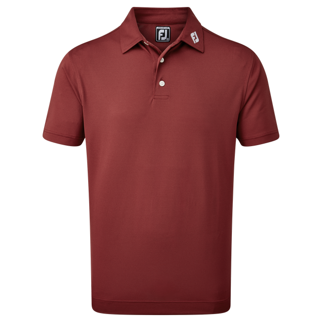 FootJoy Stretch Solid Pique Plain Golf Shirt - Maroon