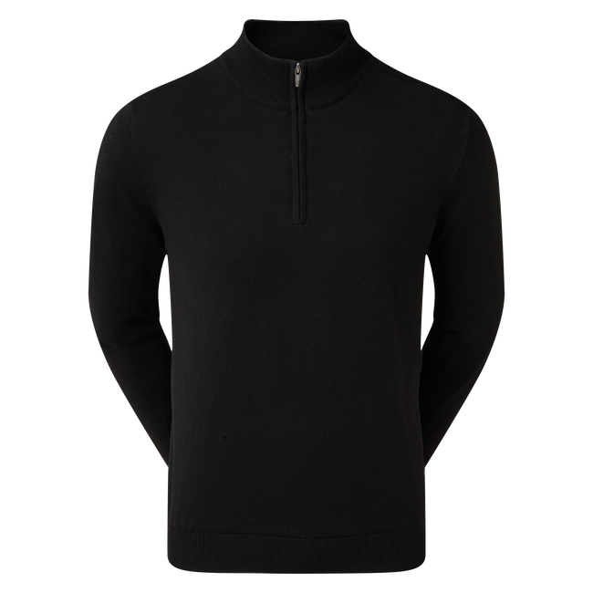 FJ Wool Blend 1/2 Zip Lined Pullover Colour - Black
