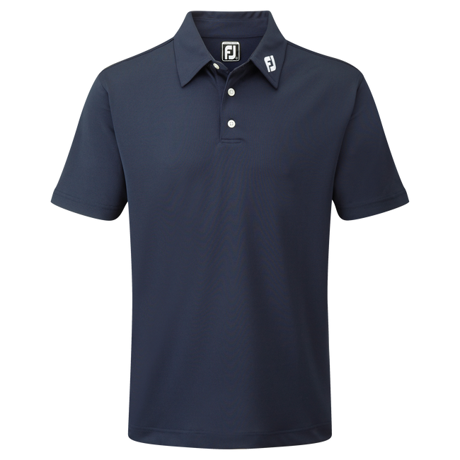 FootJoy Stretch Solid Pique Plain Golf Shirt - Navy