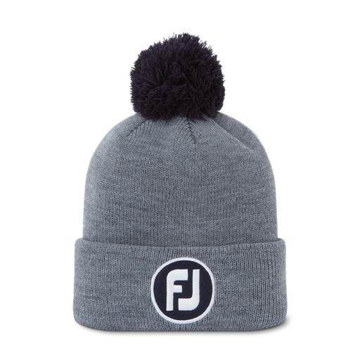 FootJoy Pom Pom Solid Knit Beanie Hat Colour - Heather Grey