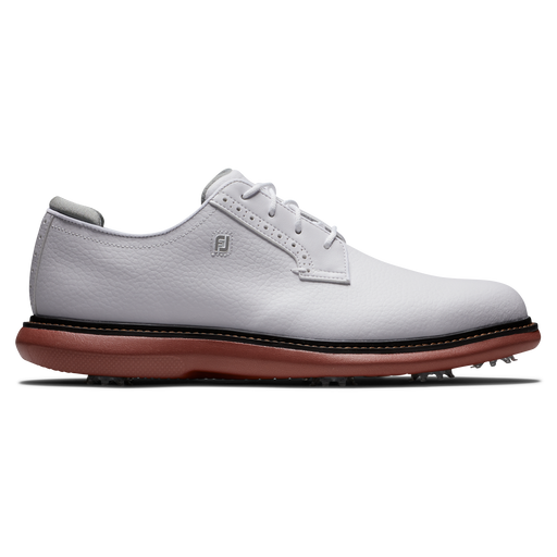 FootJoy Traditions Blucher Mens Golf Shoes - White/White/Brick