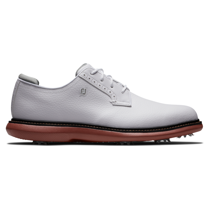 FootJoy Traditions Blucher Mens Golf Shoes - White/White/Brick