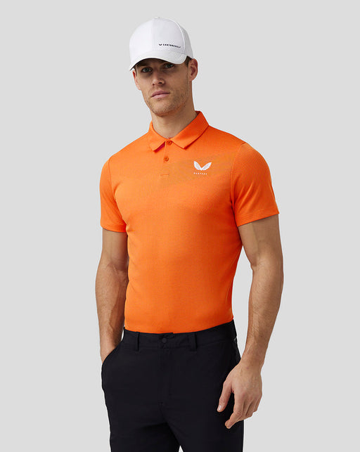 Castore Engineered Knit Golf Polo Shirt - Deep Orange