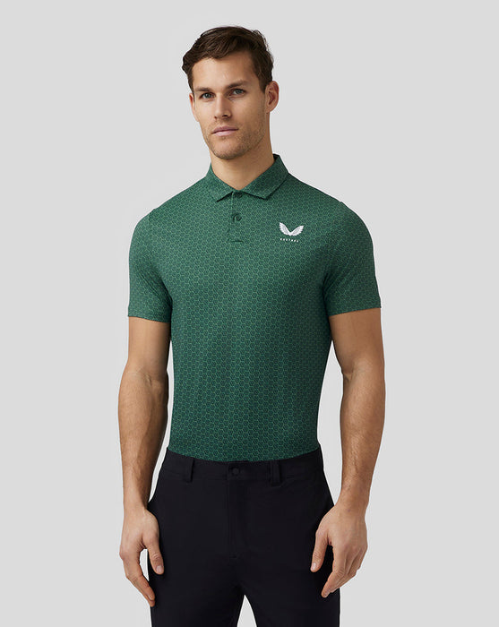 Castore Printed Golf Polo Shirt - Pine Grey (Green)