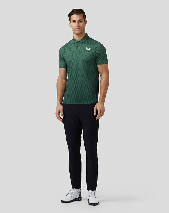 Castore Printed Golf Polo Shirt - Pine Grey (Green)