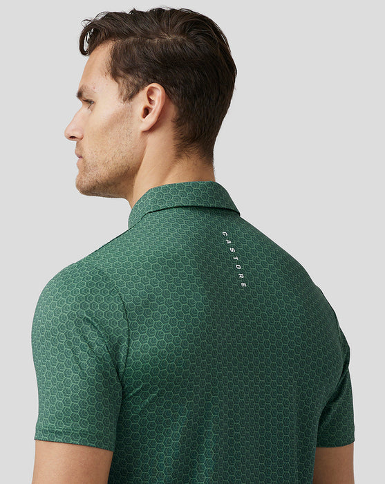 Castore Printed Golf Polo Shirt - Pine Grey (Green)