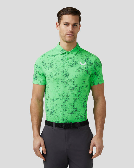 Castore Geo Printed Golf Polo Shirt - Lime