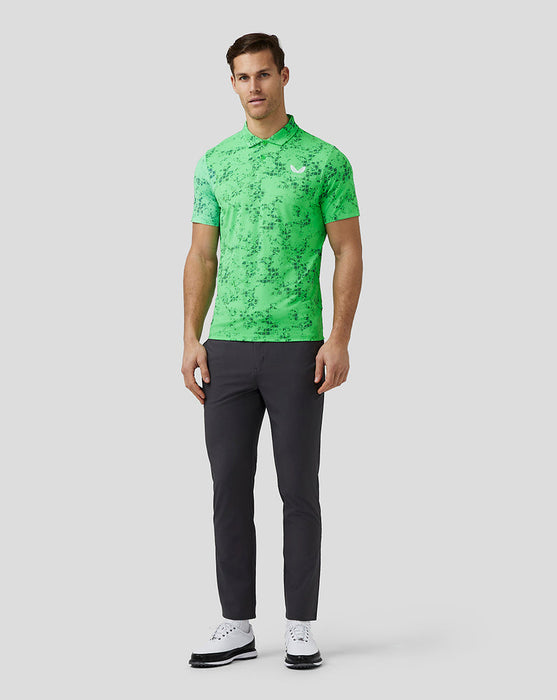 Castore Geo Printed Golf Polo Shirt - Lime