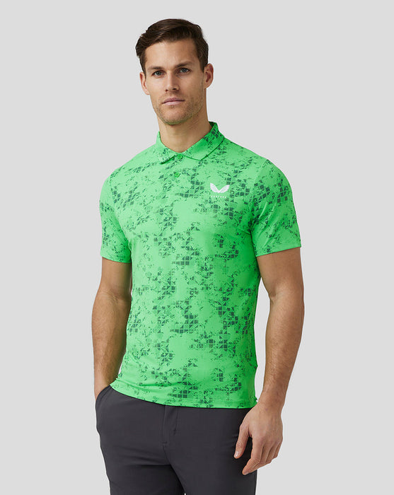 Castore Geo Printed Golf Polo Shirt - Lime