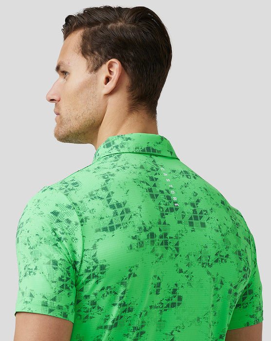 Castore Geo Printed Golf Polo Shirt - Lime