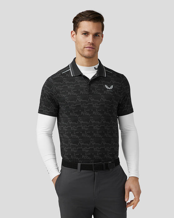 Castore Printed Tech Golf Polo Shirt - Black