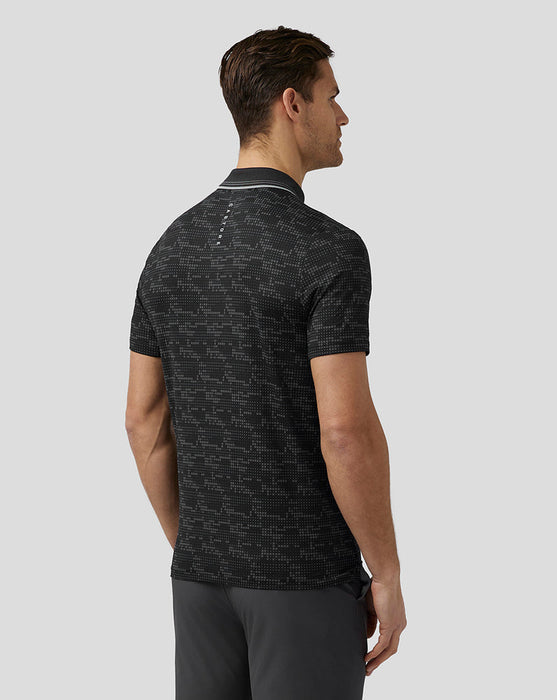 Castore Printed Tech Golf Polo Shirt - Black