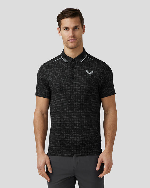 Castore Printed Tech Golf Polo Shirt - Black