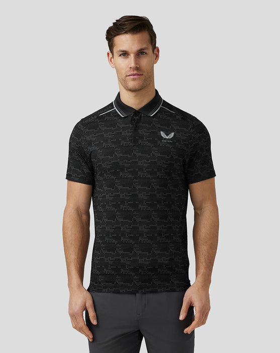 Castore Printed Tech Golf Polo Shirt - Black