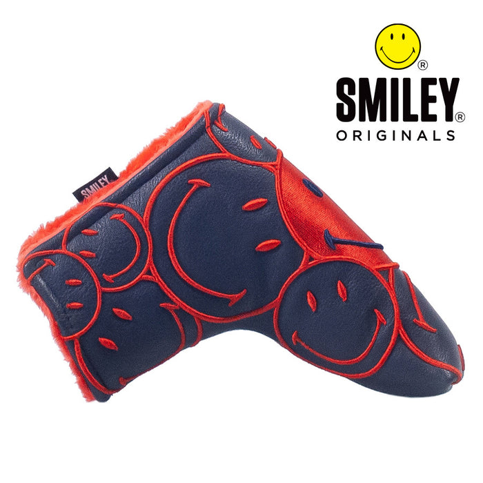 Smiley Original Stacked Navy Blade Putter Headcover