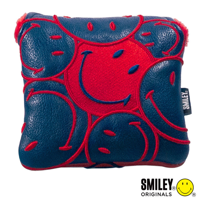Smiley Original Stacked Navy Mallet Putter Headcover