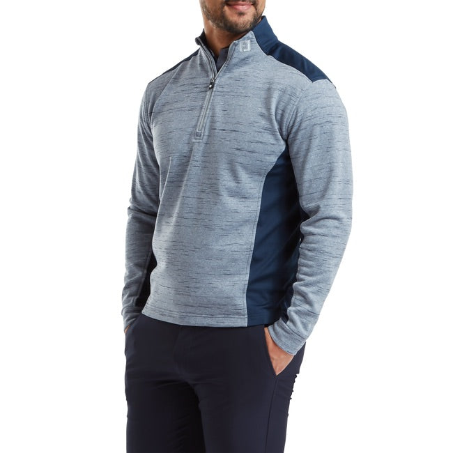 FootJoy Space Dye Thermal Chill Out Golf Pullover - Navy