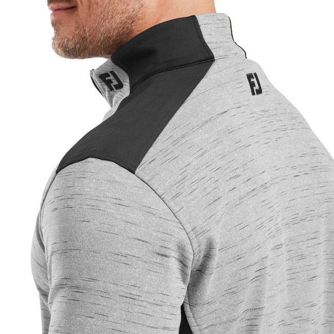 FootJoy Space Dye Thermal Chill Out Golf Pullover - Charcoal/Black