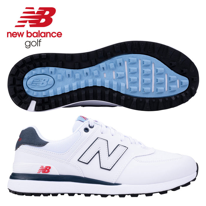 New Balance 574 Greens V2 Men's Spikeless Golf Shoes - White/Blue