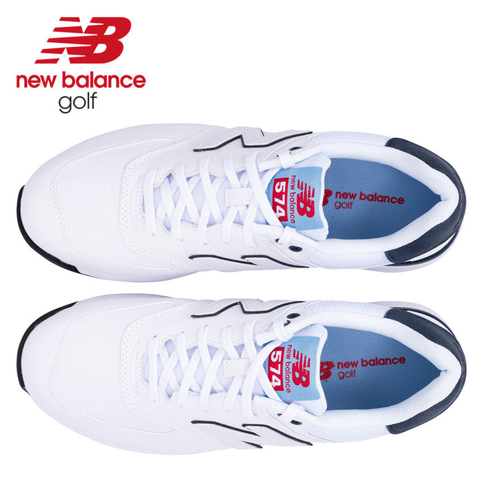 New Balance 574 Greens V2 Men's Spikeless Golf Shoes - White/Blue