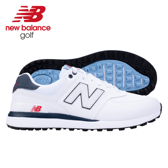 New Balance 574 Greens V2 Men's Spikeless Golf Shoes - White/Blue