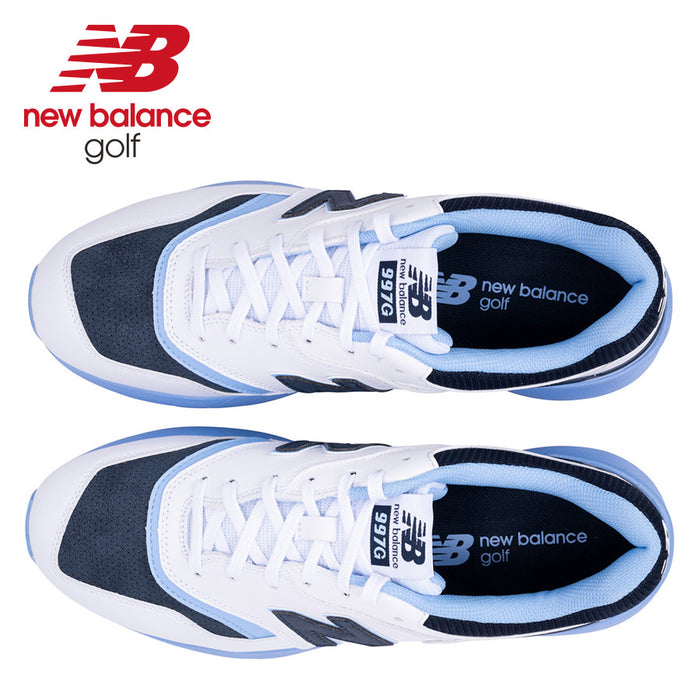 New Balance Men's 997 Spiked Golf Shoes - White/Blue
