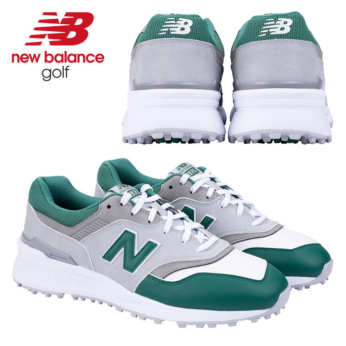 New Balance Men's 997 SL Spikeless Golf Shoes - Grey/Green 2025