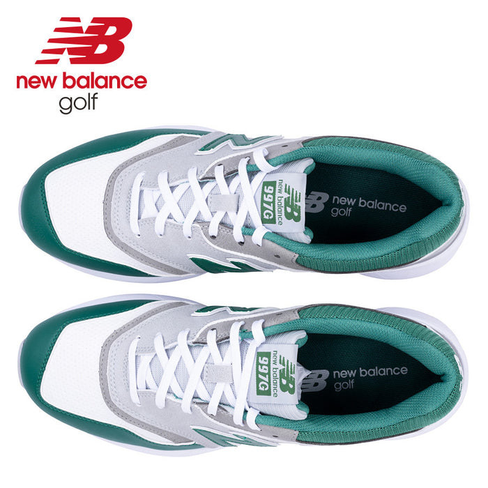 New Balance Men's 997 SL Spikeless Golf Shoes - Grey/Green 2025