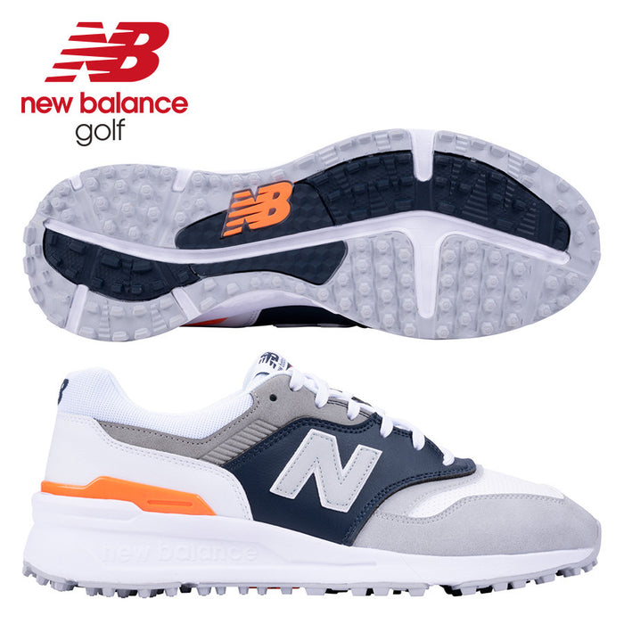 New Balance Men's 997 SL Spikeless Golf Shoes - Grey/White 2025