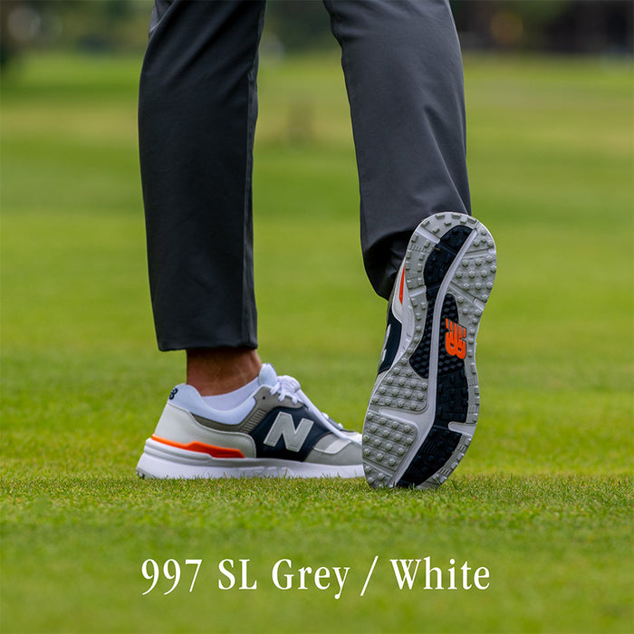 New Balance Men's 997 SL Spikeless Golf Shoes - Grey/White 2025