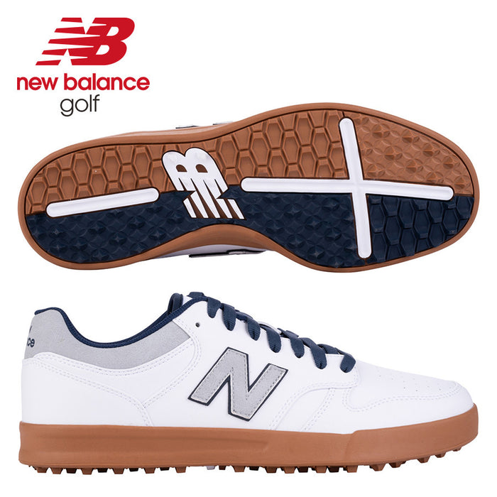 New Balance 480 SL Men's Spikeless Golf Shoes - White/Brown 2025