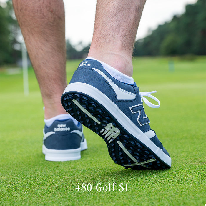 New Balance 480 SL Men's Spikeless Golf Shoes - Navy/White 2025