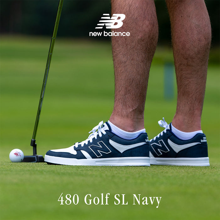 New Balance 480 SL Men's Spikeless Golf Shoes - Navy/White 2025