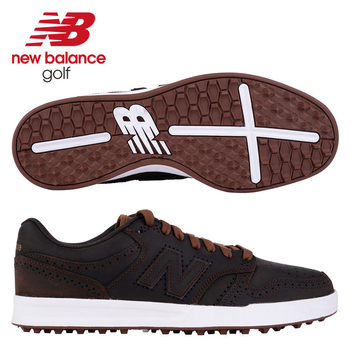 New Balance 480 SL Men's Spikeless Golf Shoes - Brown Leather 2025