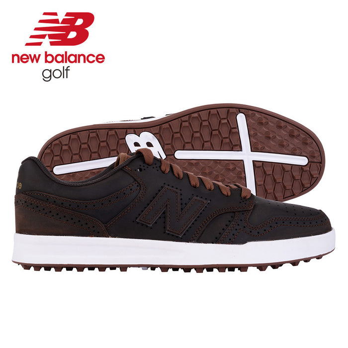 New Balance 480 SL Men's Spikeless Golf Shoes - Brown Leather 2025