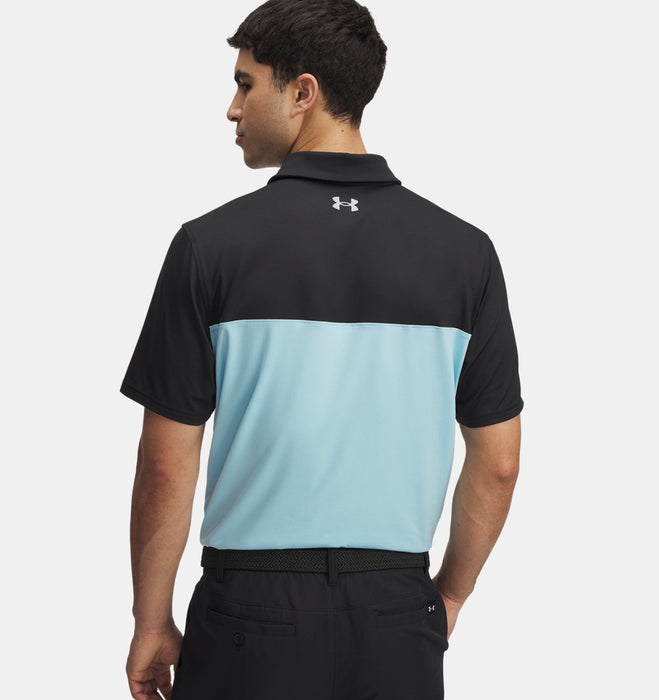 Under Armour T2G Colour Block Polo Golf Shirt - Black/Stream