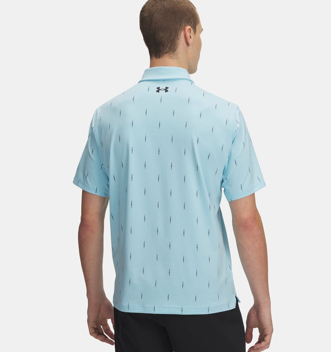 Under Armour T2G Printed Polo Golf Shirt - Stream/Black Deuces Dash
