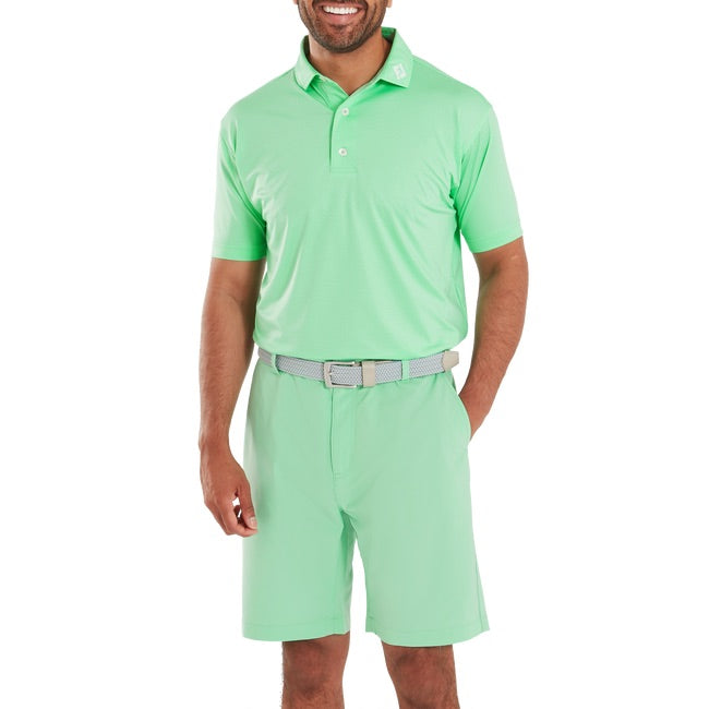 FootJoy Abax Print Lisle Golf Polo Shirt - Seafoam