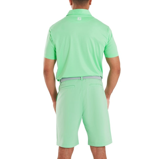 FootJoy Abax Print Lisle Golf Polo Shirt - Seafoam