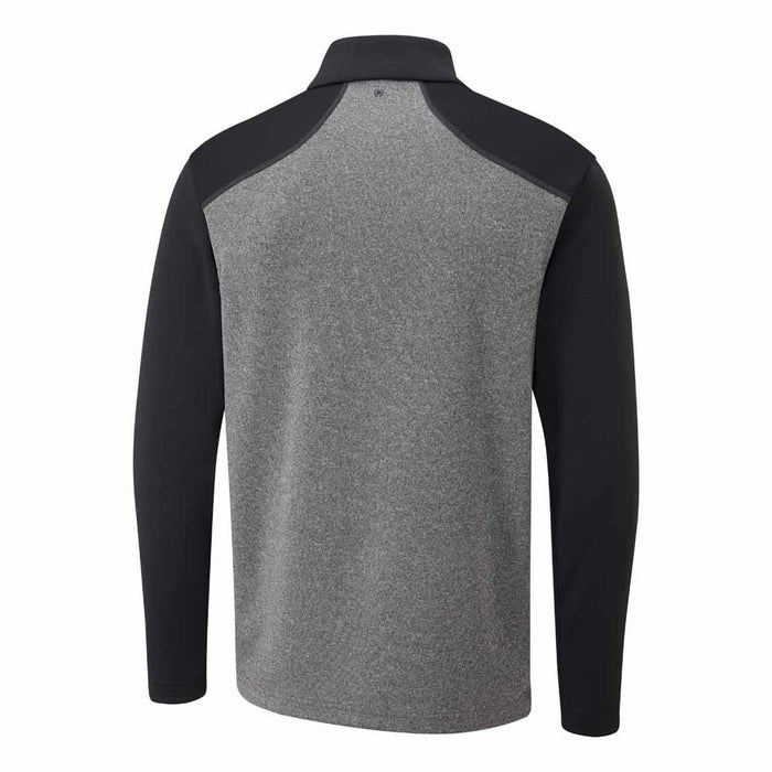 Ping Ramsey Men's Half Zip Ribbed Golf Fleece - Black Marl/Black