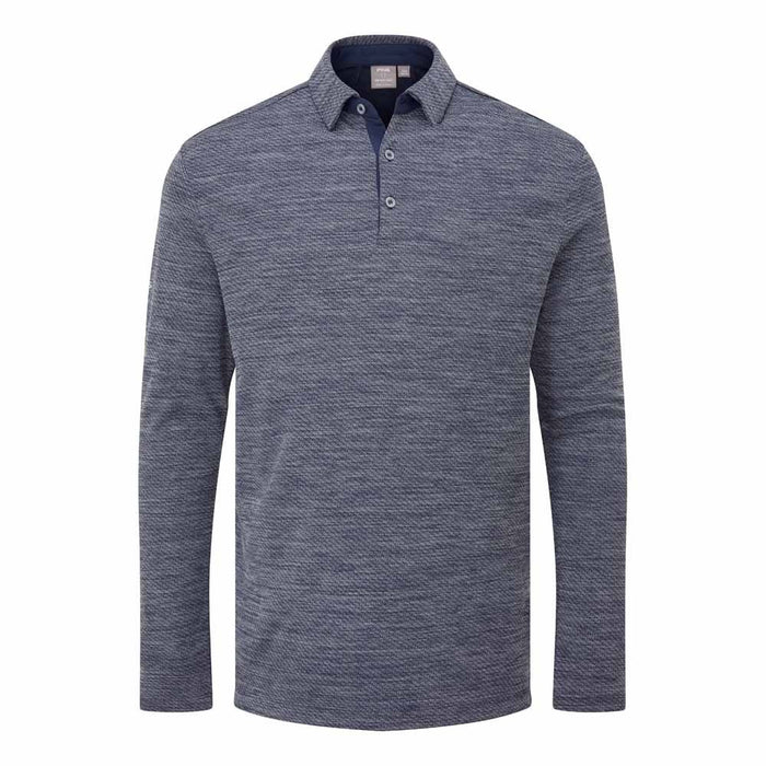 Ping Creek Men's Long Sleeve Polo Shirt - Navy Melange