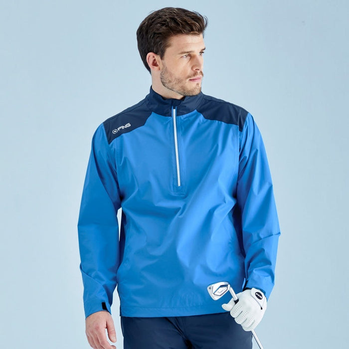 Ping Half Zip Mens Waterproof Jacket Brilliant Blue/Oxford Blue
