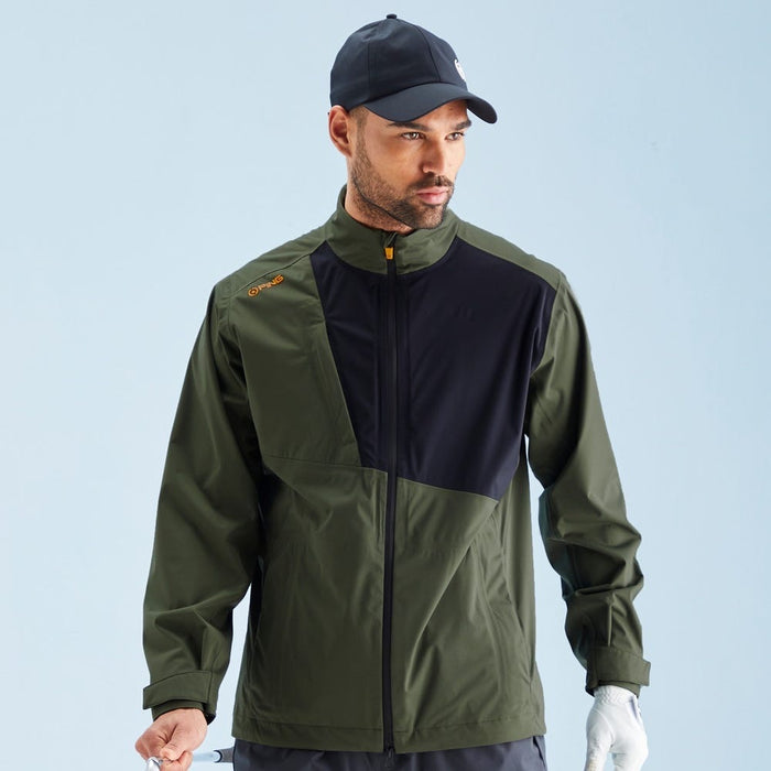 Ping Impervious Colour Block Men's Waterproof Jacket - Dark Olive/Black
