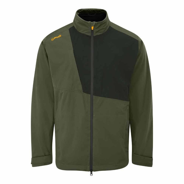 Ping Impervious Colour Block Men's Waterproof Jacket - Dark Olive/Black