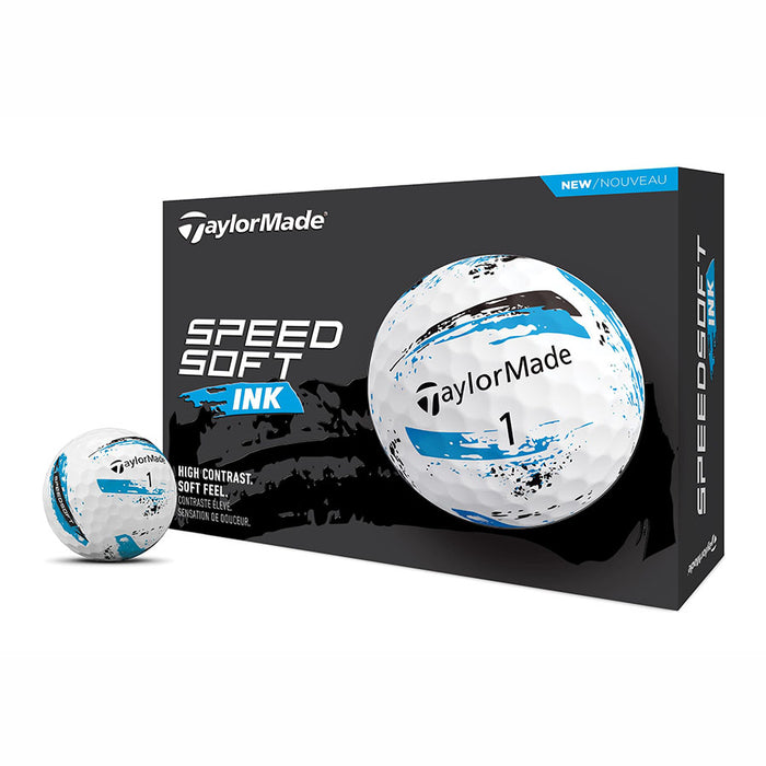 TaylorMade Speedsoft Ink Golf Balls - White/Blue