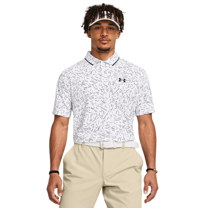 Under Armour Iso-Chill Verge Golf Polo Shirt - White/Matrix Green/Midnight Navy