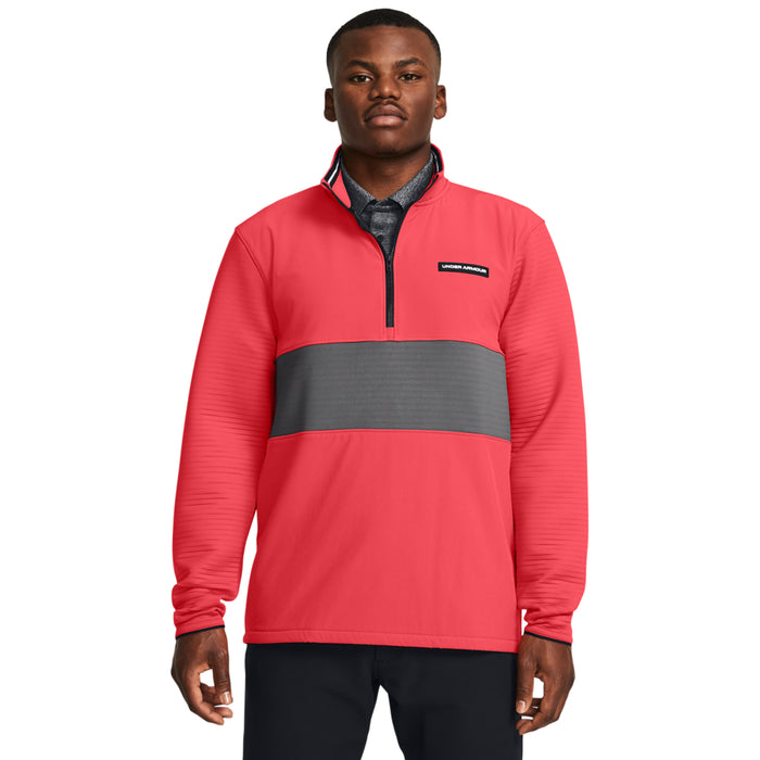 Under Armour Storm Daytona Half Zip Golf Sweater - Red/Castle Rock